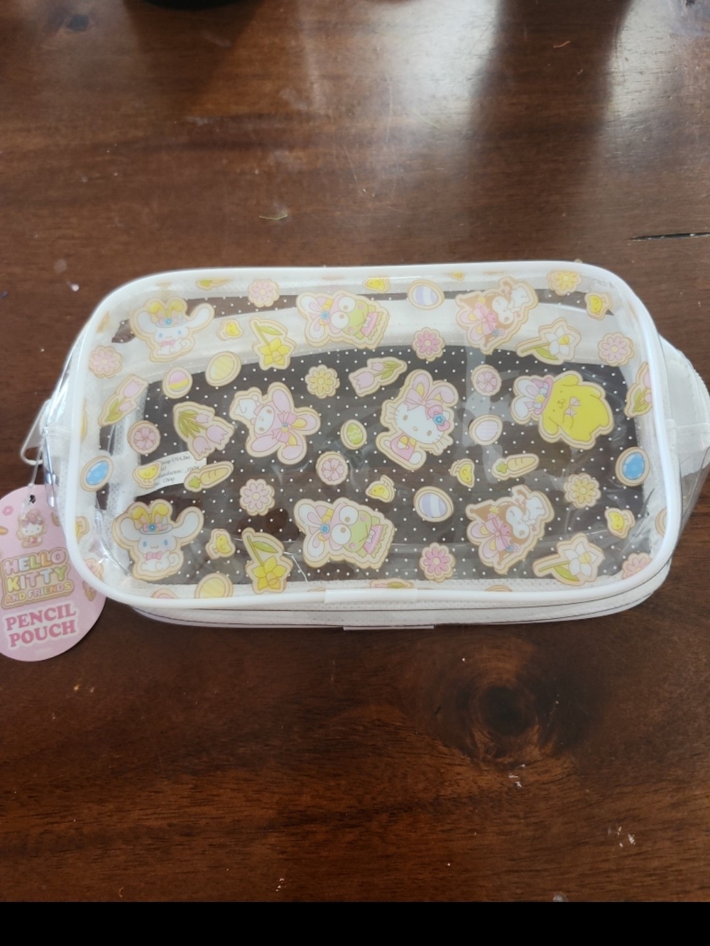 hello kitty spring pencil pouch new with tags eggs easter bunny ears flowers